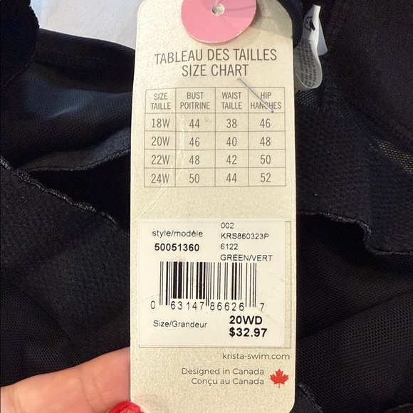 Krista Plus Swimsuit Tropical Floral Women's One Piece Size 20WD - Picture 9 of 9